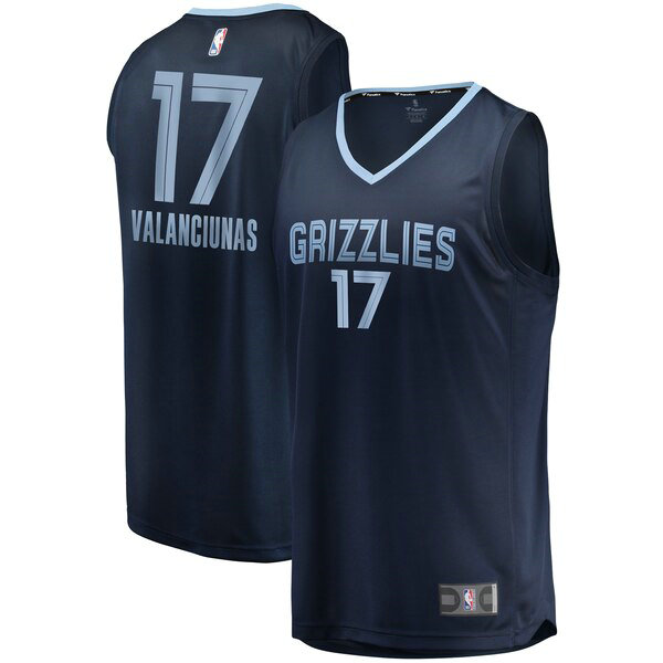 Maillot nba Memphis Grizzlies Icon Edition Homme Jonas Valanciunas 17 Bleu marin